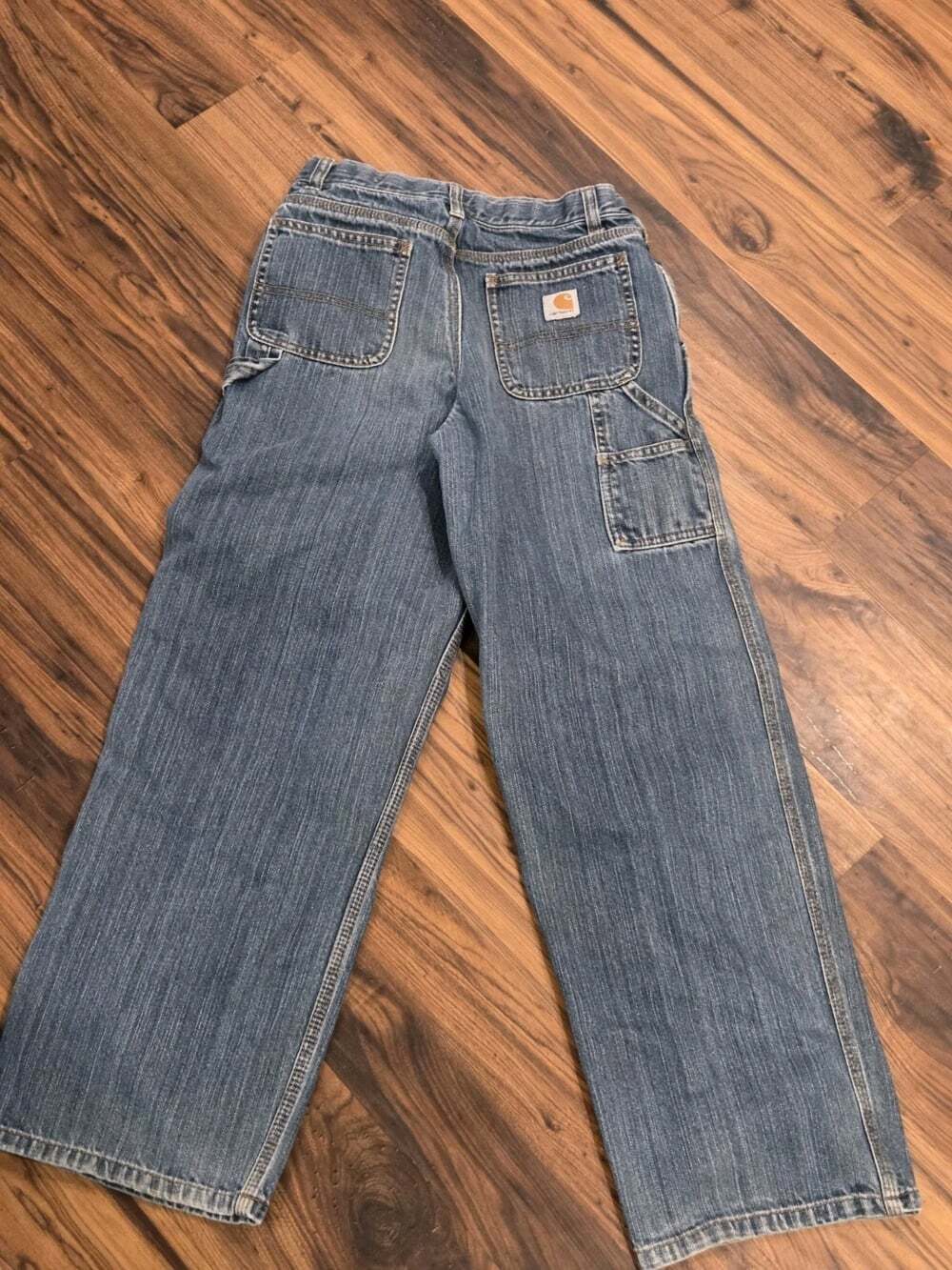 Boys Carhartt Carpenter Jeans Size 14 - Adjustable Waist, Durable Denim Workwear - Picture 3 of 12